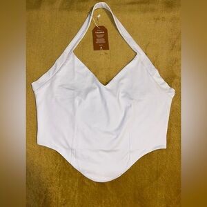 White Halter Crop Top